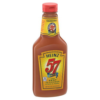 Heinz 57 Original Sauce for Streamlined Kitchen Routines, 20 oz Bottle as an All-in-One Grilling and Dipping Sauce