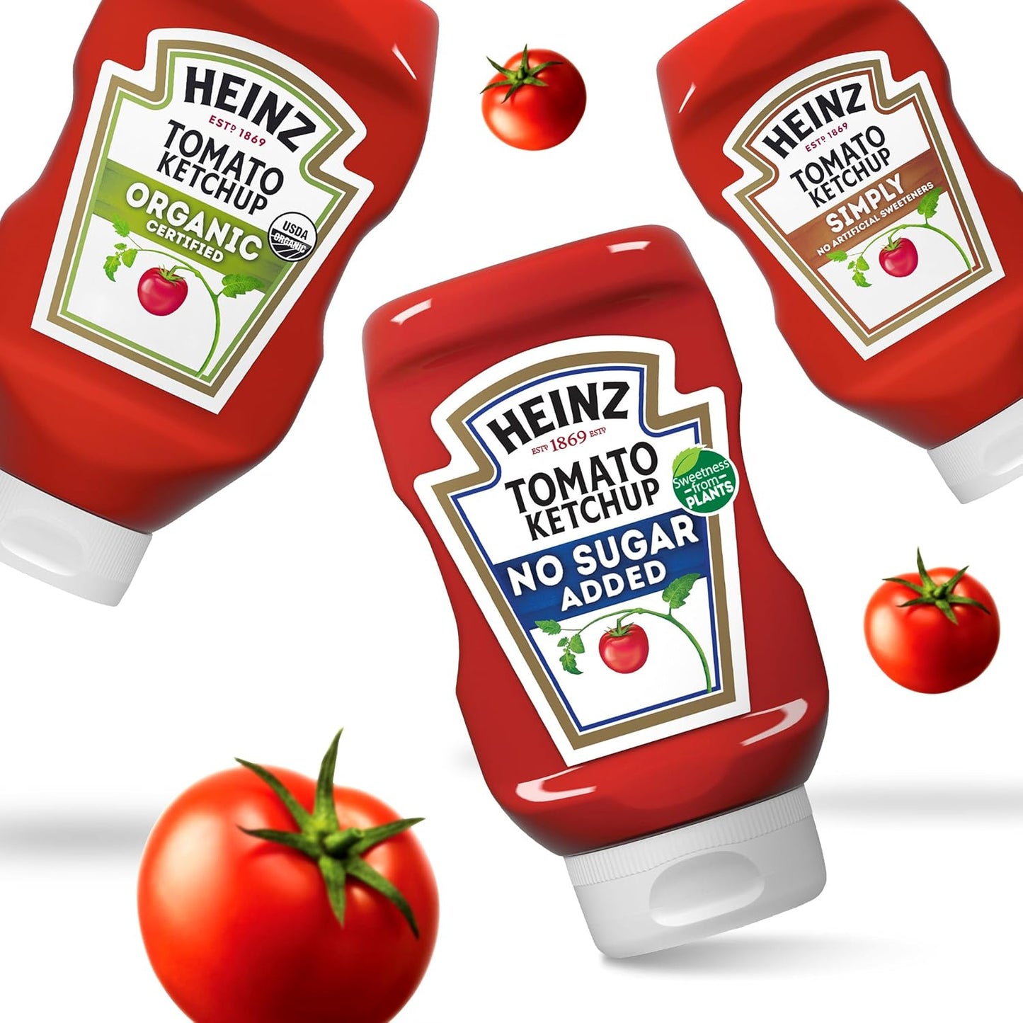Heinz No Sugar Added Ketchup 13 oz – Housewarming Gift for New Home Pantry Staples