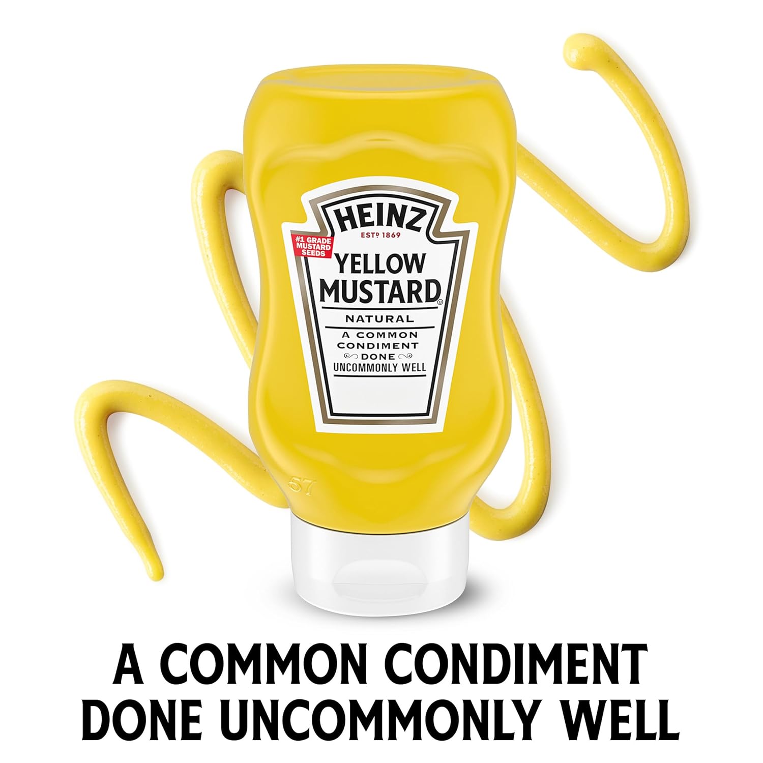 Heinz Yellow Mustard, 20 oz Bottle – Streamlined Pantry Mustard for Less-is-More Home Cooking