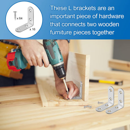 HENSUN 90 Degree L Brackets – Cozy Home Furniture Fix, Decorative Silver Corner Braces for Wooden Tables and Chairs