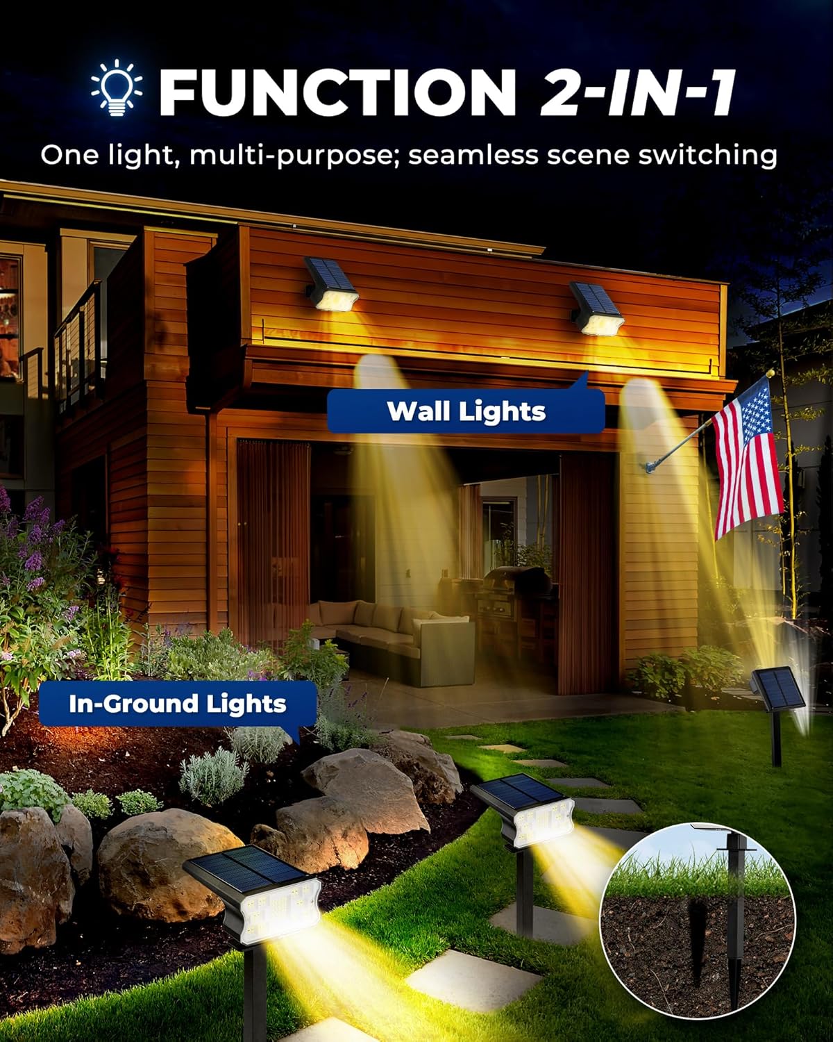 HGGH Solar Spot Lights – Decorative 60 LED Landscape Lighting for Tree Accents, Flower Beds, and Entryway Ambiance