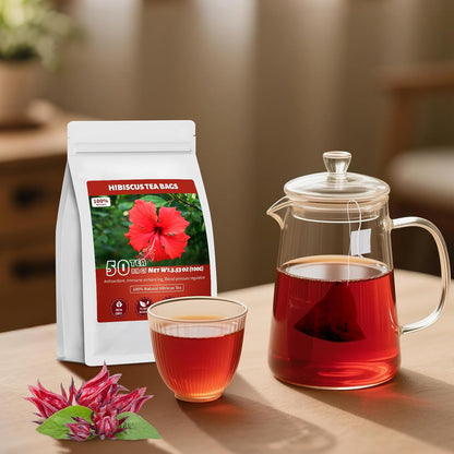 Hibiscus Tea Bags – Picnic Beverage for Open Air Lounging, Portable Caffeine-Free Herbal Drink