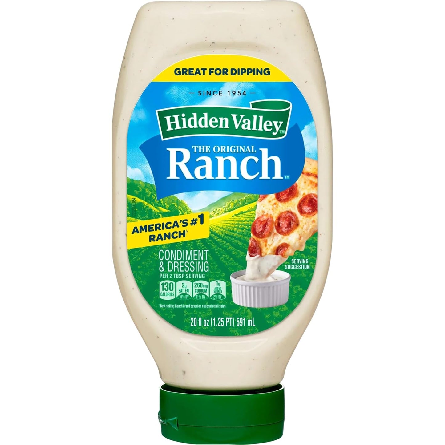 Hidden Valley Easy Squeeze Ranch – Portable Dip for Picnics and Backyard Cookouts, 20 Ounce