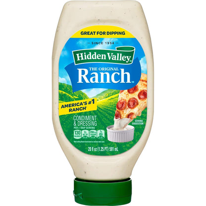 Hidden Valley Easy Squeeze Ranch – Portable Dip for Picnics and Backyard Cookouts, 20 Ounce