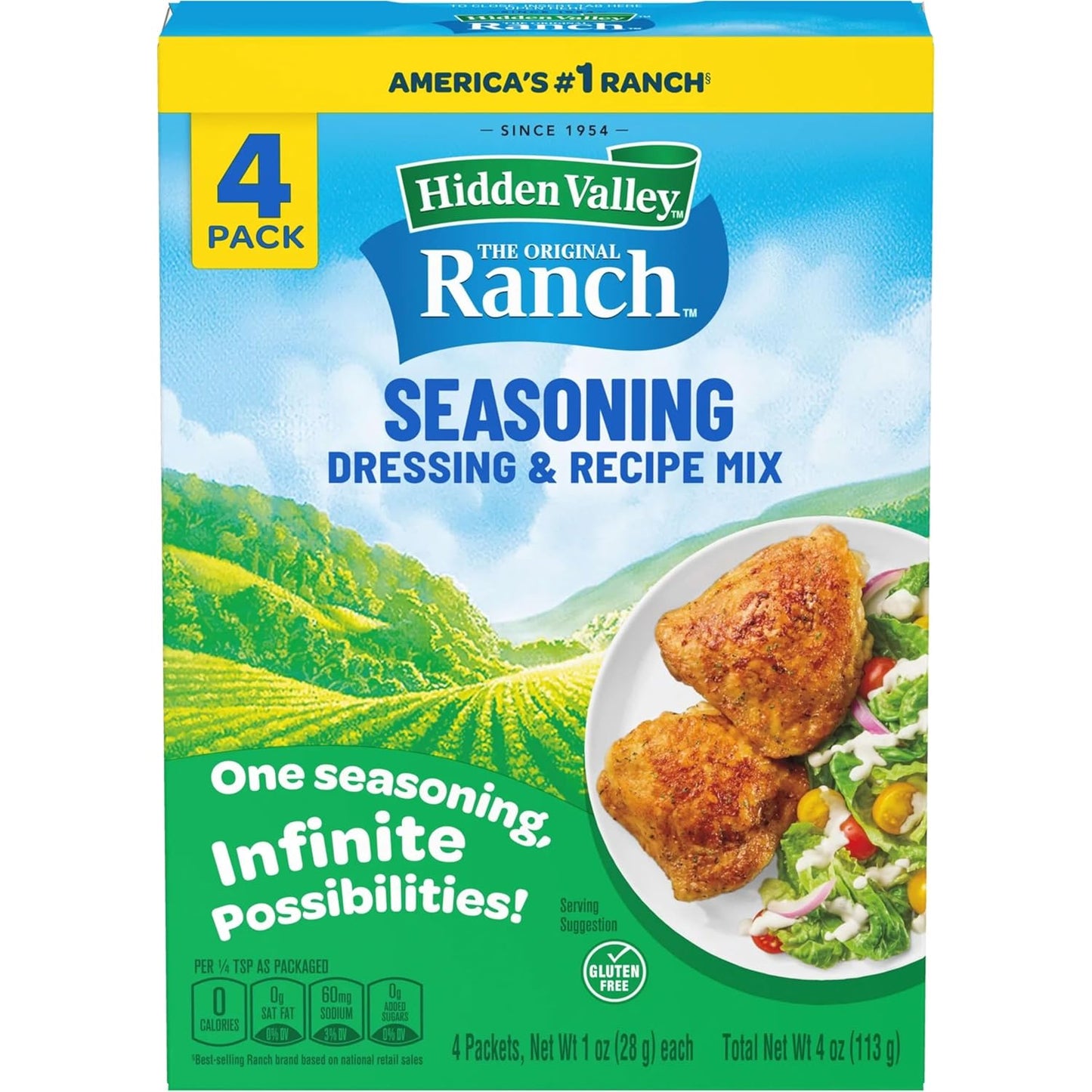 Hidden Valley Original Ranch Seasoning Mix Packets – Kid-Friendly Family Dinner Seasoning for Picky Eaters at the Table