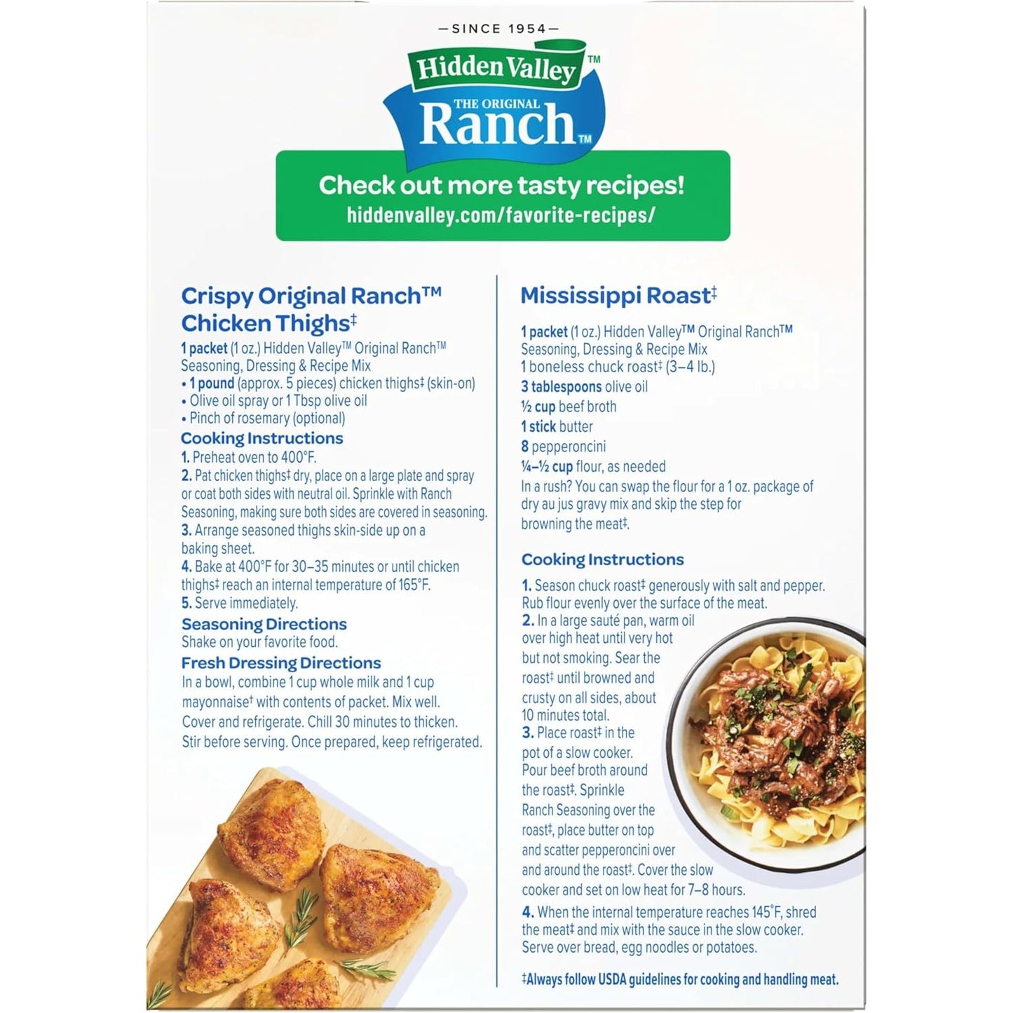 Hidden Valley Original Ranch Seasoning Mix Packets – Kid-Friendly Family Dinner Seasoning for Picky Eaters at the Table
