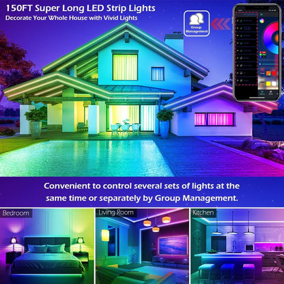 HiLighting 200FT Smart LED Light Strips with Wake Up Timer – Sunrise Simulation and Bedtime Routine Ambient Light for Better Sleep