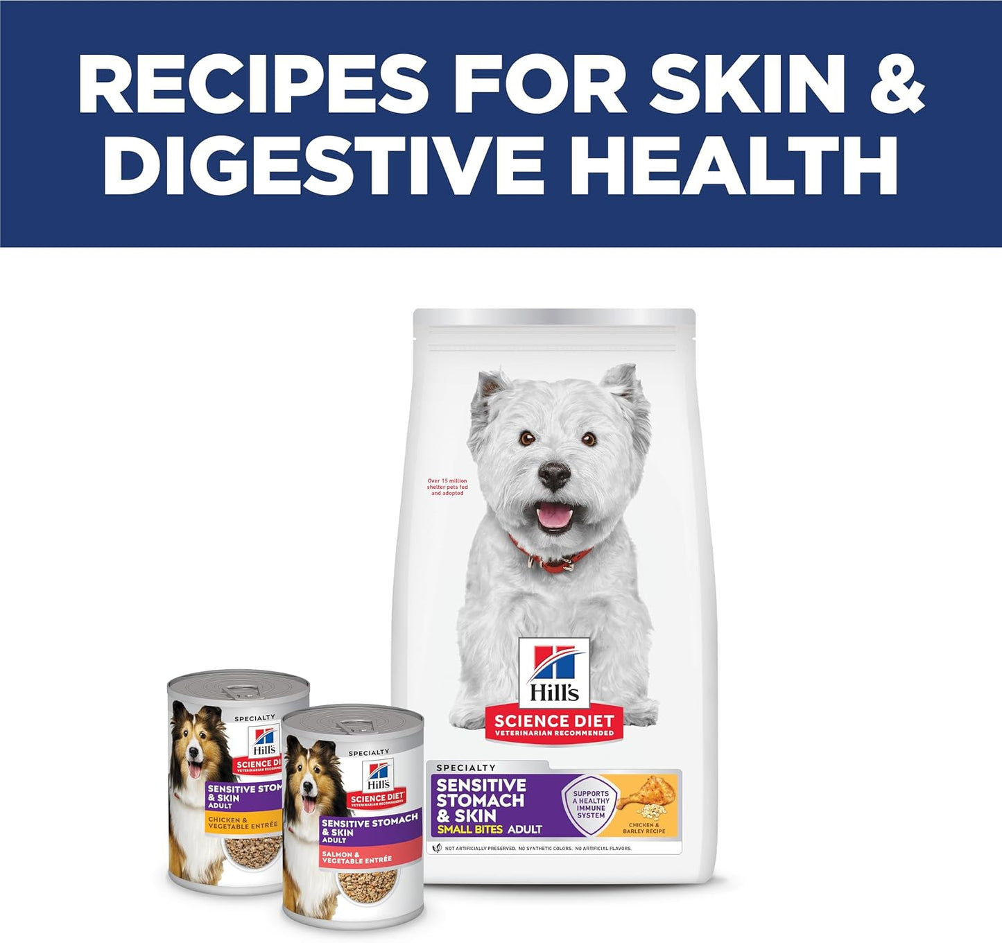 Hill's Science Diet Small Breed Sensitive Skin & Stomach Kibble – 27 Key Nutrients for Daily Nutritional Safety Net, 30 lb Bag