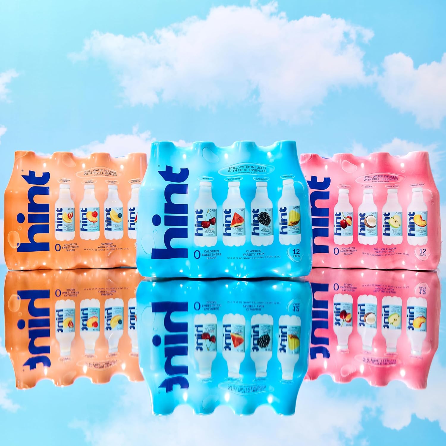 Hint Bottled Water for the Work Desk and Deep Work Marathons, Zero Calorie Variety Case