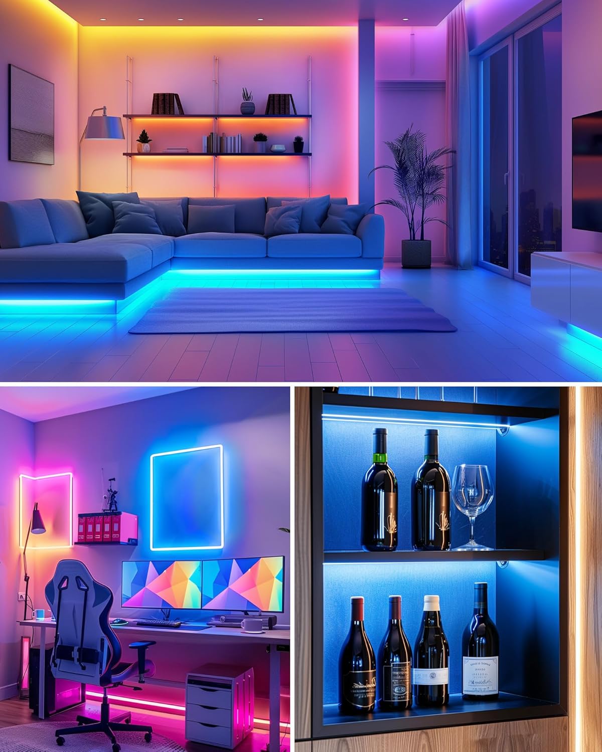 HitLights Small LED Strip Lights – Background Lighting for Video Calls and Streaming Studio, 4ft Bias Light Kit