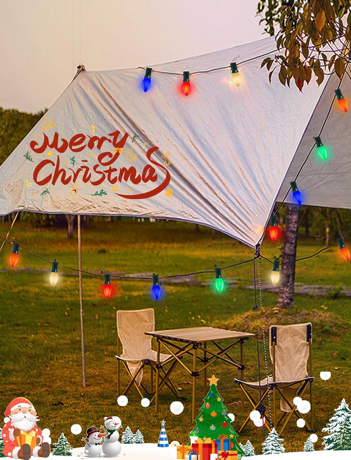 Holiday Brilliance Shatterproof C9 Bulb Lights – Dimmable Hanging Strand for Interior Holiday Ambiance and Perimeter Fencing