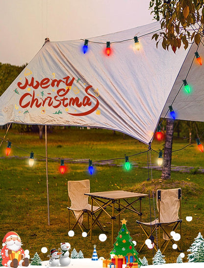 Holiday Brilliance Shatterproof C9 Bulb Lights – Dimmable Hanging Strand for Interior Holiday Ambiance and Perimeter Fencing