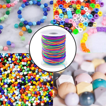 Holiday Craft Gift for Beading Lovers, Multi-Pack Rainbow Elastic String for Jewelry Making Projects