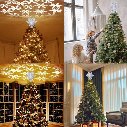 HOLIDAY MAGIC Star Tree Topper with LED Ceiling Projection – Lightweight Holiday Accent for Camping and Travel