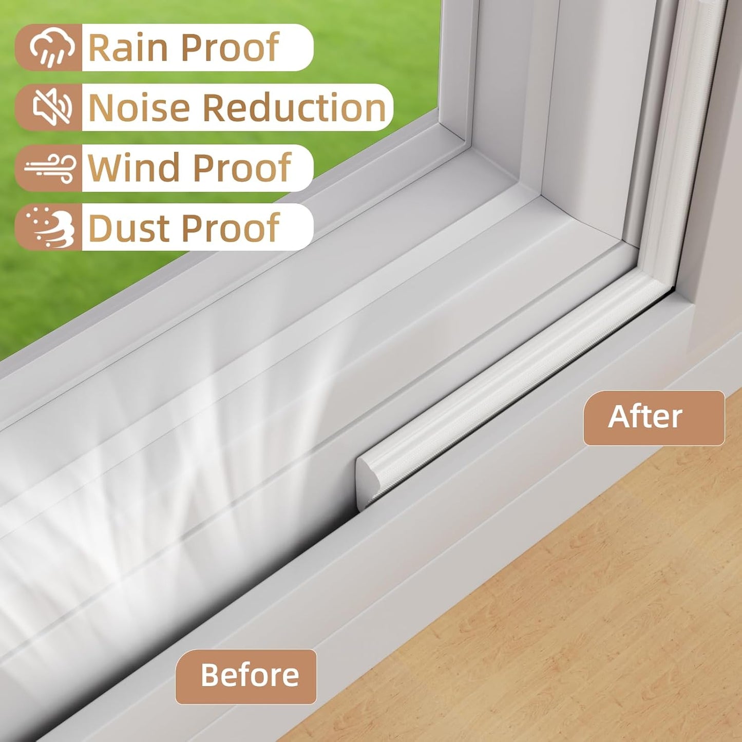 Holikin Foam Window Weather Stripping – Shift Worker Bedroom Insulation Kit, Daytime Sleep Darkness and Street Noise Reducer