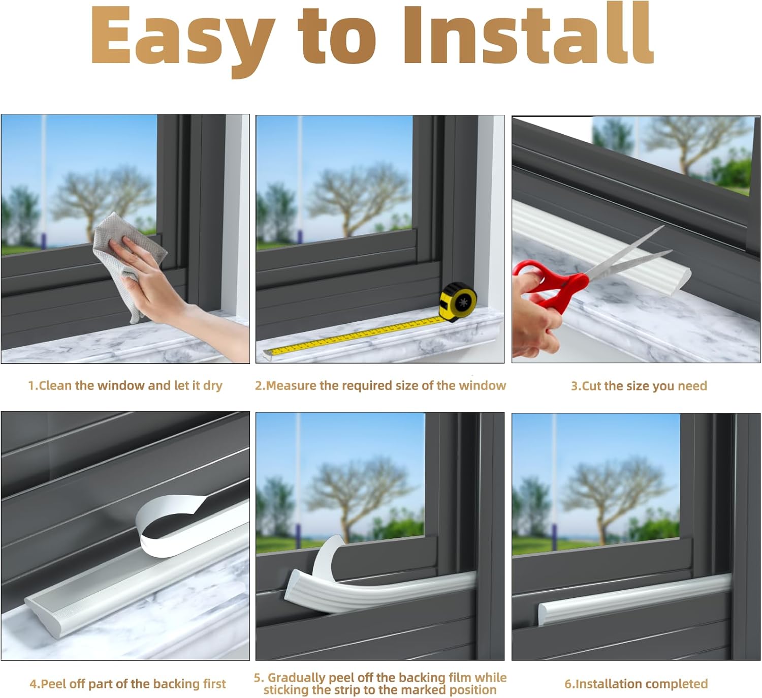 Holikin Foam Window Weather Stripping – Shift Worker Bedroom Insulation Kit, Daytime Sleep Darkness and Street Noise Reducer