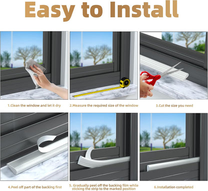 Holikin Foam Window Weather Stripping – Shift Worker Bedroom Insulation Kit, Daytime Sleep Darkness and Street Noise Reducer