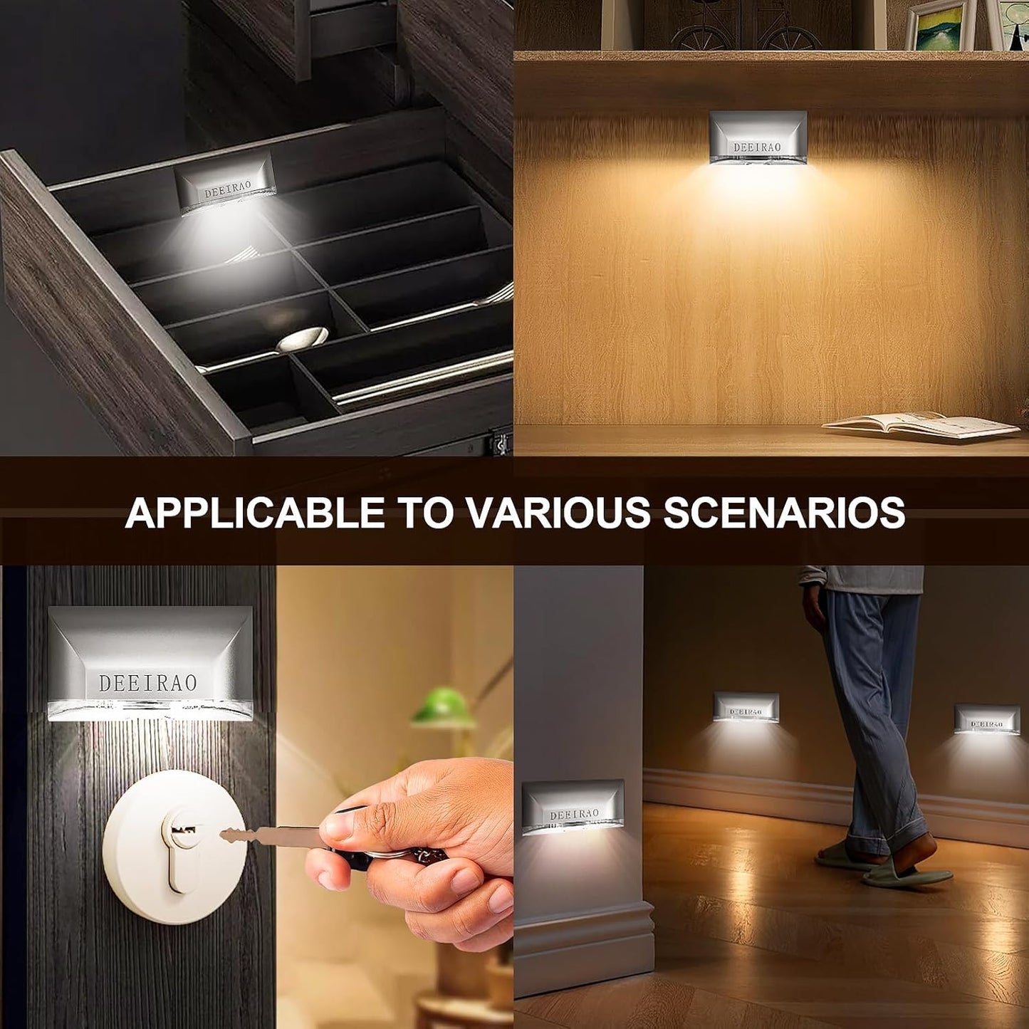 Home Keyhole Infrared PIR Wireless Auto Sensor Motion Detector LED Light Lamp – Affordable Holiday Gift for Friends in Apartments