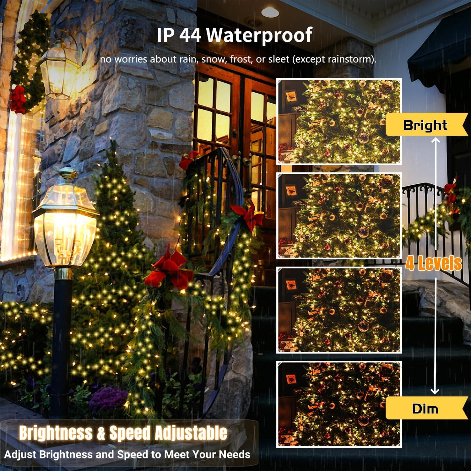 HOME LIGHTING 66ft String Lights – Mantel and Staircase Decor, Dim Fade and Twinkle Modes for Layered Ambiance