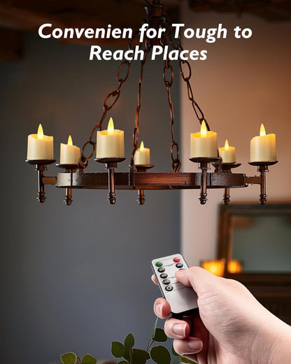 Homemory Cordless Flicker Votive LED Set of 12 – Travel Friendly Battery Candles for Outdoor Wedding Reception Tables and Evening Events