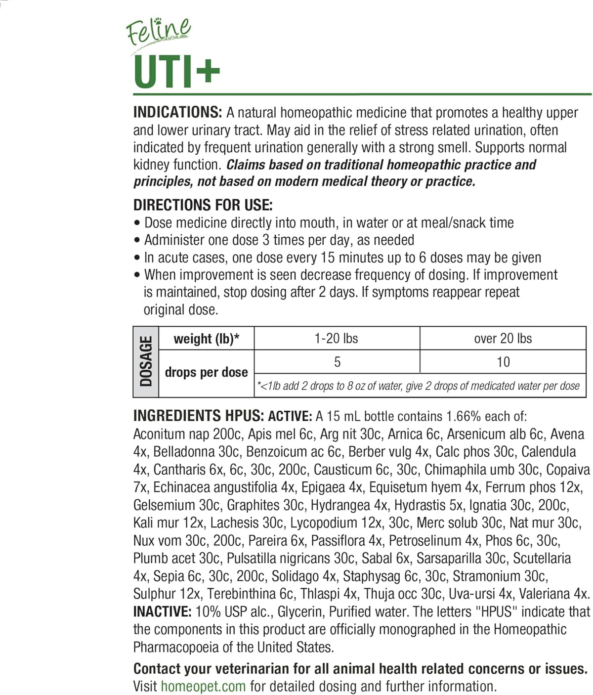 HomeoPet Feline UTI+ Urinary Tract Supplement for Cats – Practical Housewarming Gift for Multi-Cat Households