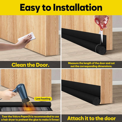 HomeProtect Fabric-Wrapped Door Seal for Living Room Entryways – Cozy Aesthetic with Practical Draft Blocking