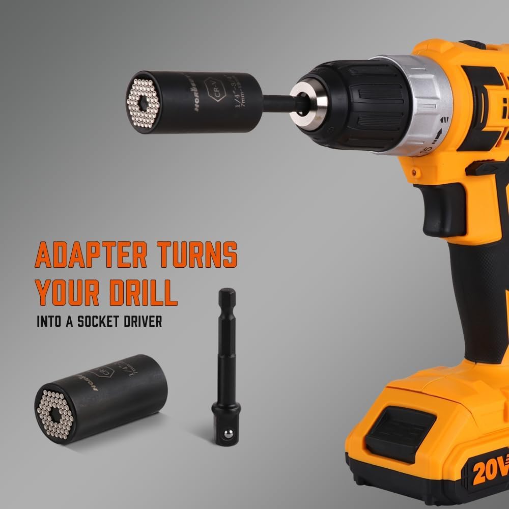 HORUSDY Magnetic Fastener Wristband Paired with Chrome Vanadium Socket – Time-Saving Repair Combo for Mechanics and Tradespeople in the Service Bay