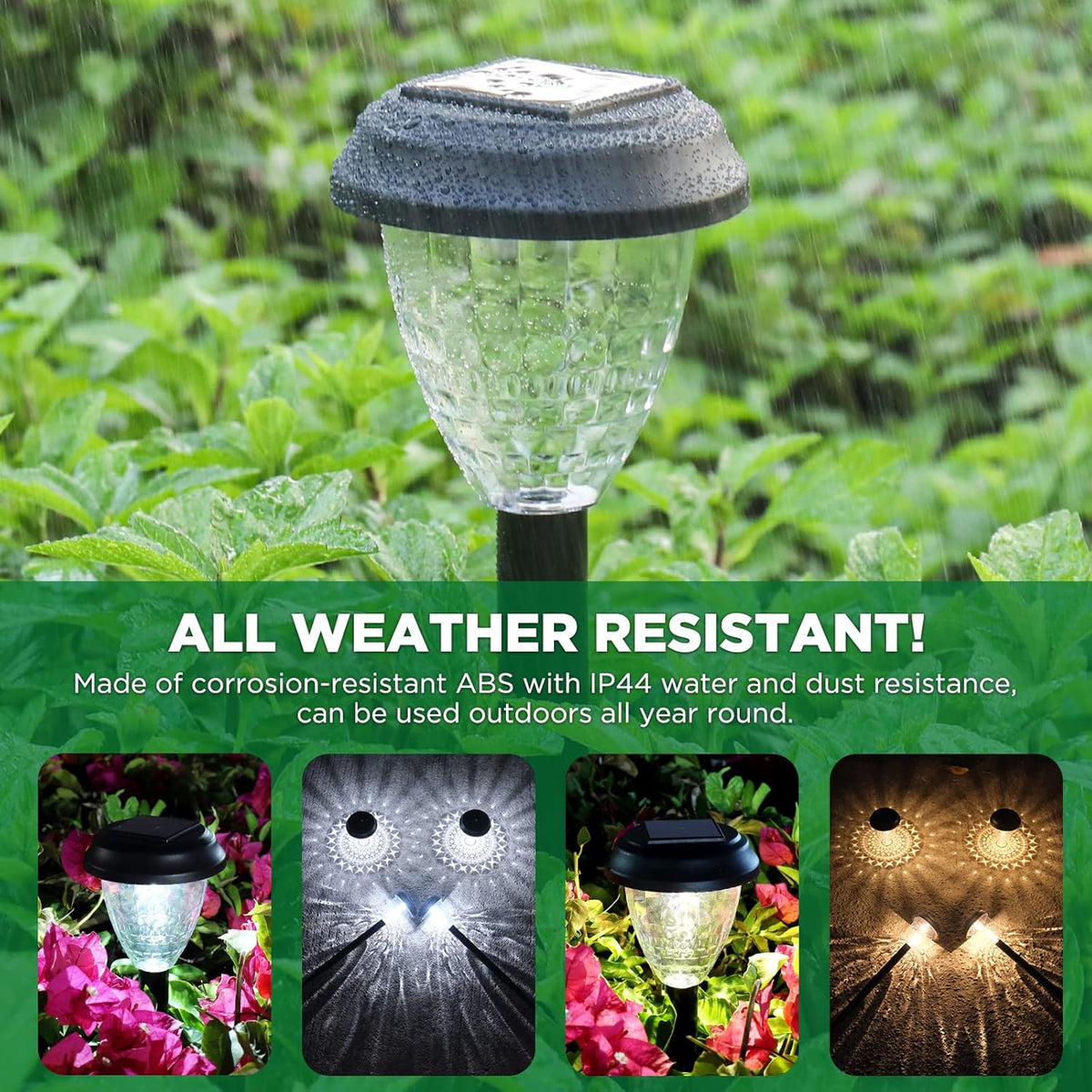 Housewarming Gift Solar Mandala Garden Lights, Waterproof Decorative Path Light Set of 10