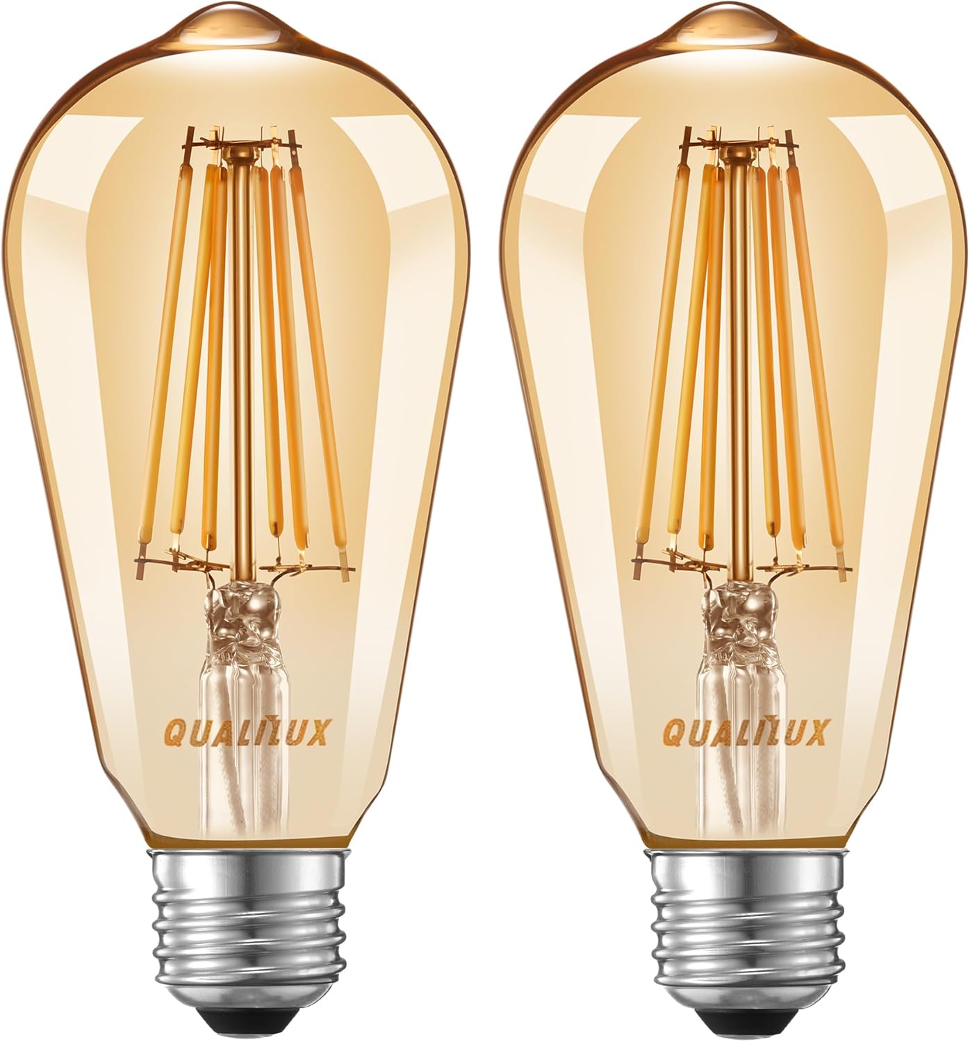 HQ-H027 Edison-Style Glass LED Bulb for Warm Industrial Home Decor, Reading Nooks, and Den Lighting, 6.5W
