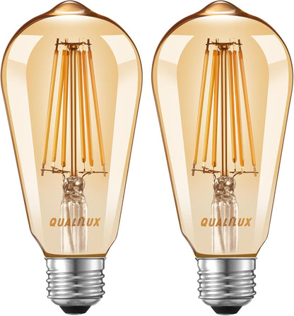 HQ-H027 Edison-Style Glass LED Bulb for Warm Industrial Home Decor, Reading Nooks, and Den Lighting, 6.5W