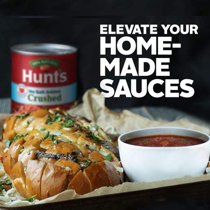 Hunt's Crushed Tomatoes No Salt Added – Pack of 6 Pantry Staple for Budget-Conscious Family Meals, 28 oz Each