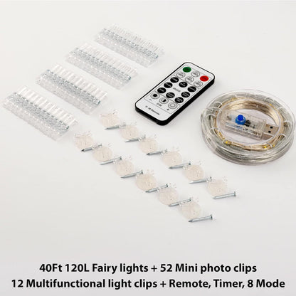 HXWEIYE 120LED USB String Light with Clips – Ambient Dorm Room Decor for College Students and Small Apartments