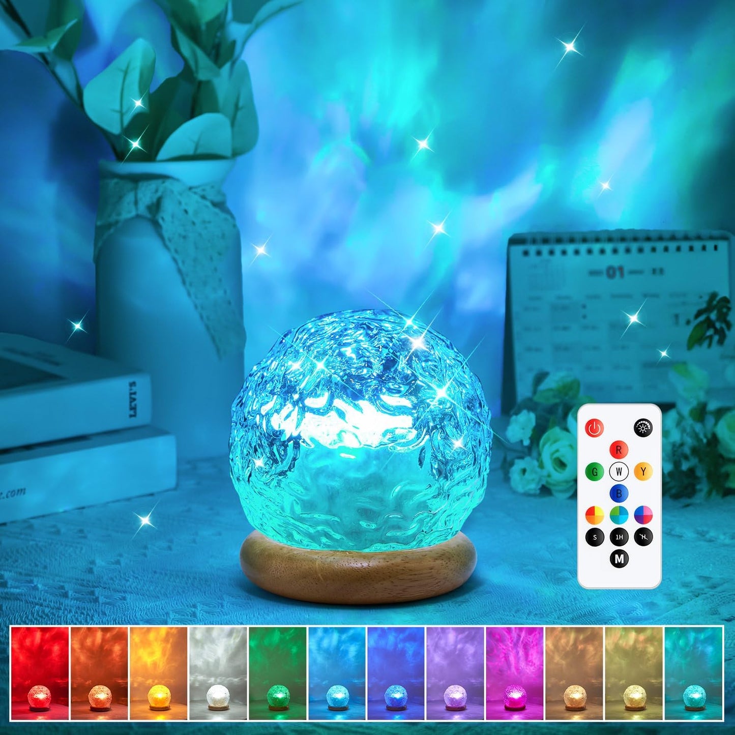 HYTIB 18-Color Wellness Night Light – Soothing Bedtime Ambience for Sleep and Stress Relief, 6 Brightness Levels