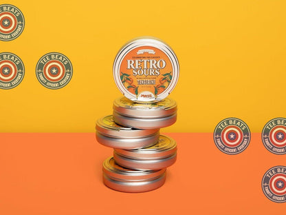Iconic Candy Retro Sours Hard Tangy Candy Tin – Hiking and Backpacking Snack, Citrus 90s Revival Candy