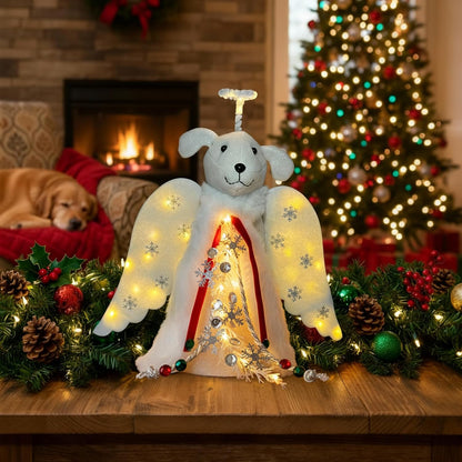 iHeartDogs LED Angel Topper – Family-Safe Nursery & Playroom Christmas Decoration for Pet-Loving Homes
