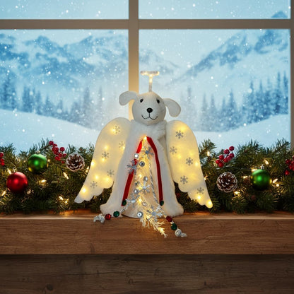 iHeartDogs LED Angel Topper – Family-Safe Nursery & Playroom Christmas Decoration for Pet-Loving Homes