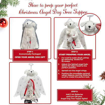 iHeartDogs LED Angel Topper – Family-Safe Nursery & Playroom Christmas Decoration for Pet-Loving Homes