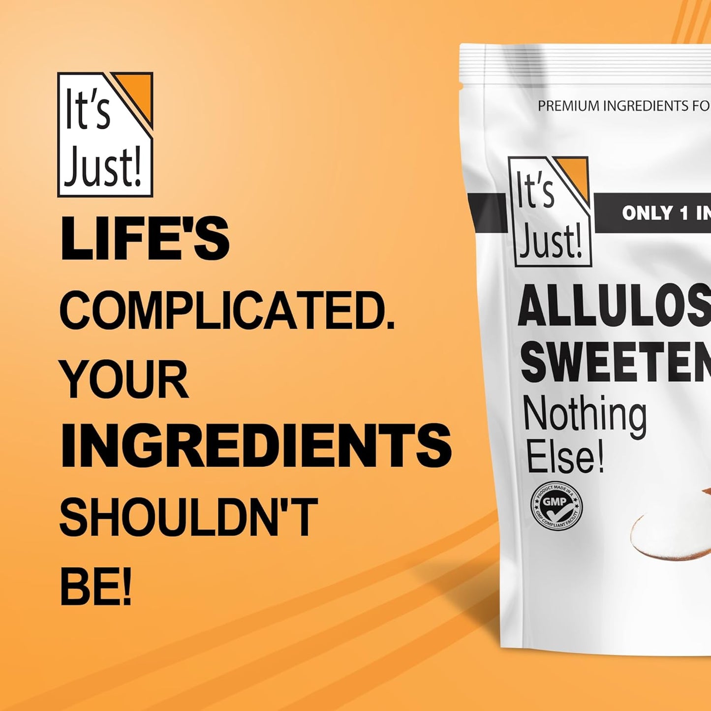 It's Just - Single-Ingredient Allulose for Clean-Pantry Bakers, Pure Sugar Substitute for Uncluttered Kitchens