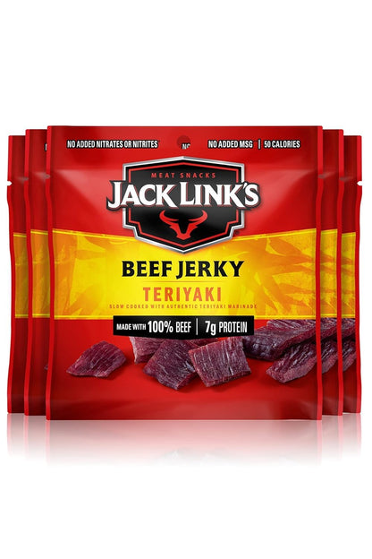 Jack Link's Beef Jerky Variety Pack - Original and Teriyaki - Emergency Kit and Disaster Preparedness Protein with 1-Year Shelf Life, 9 Pouches