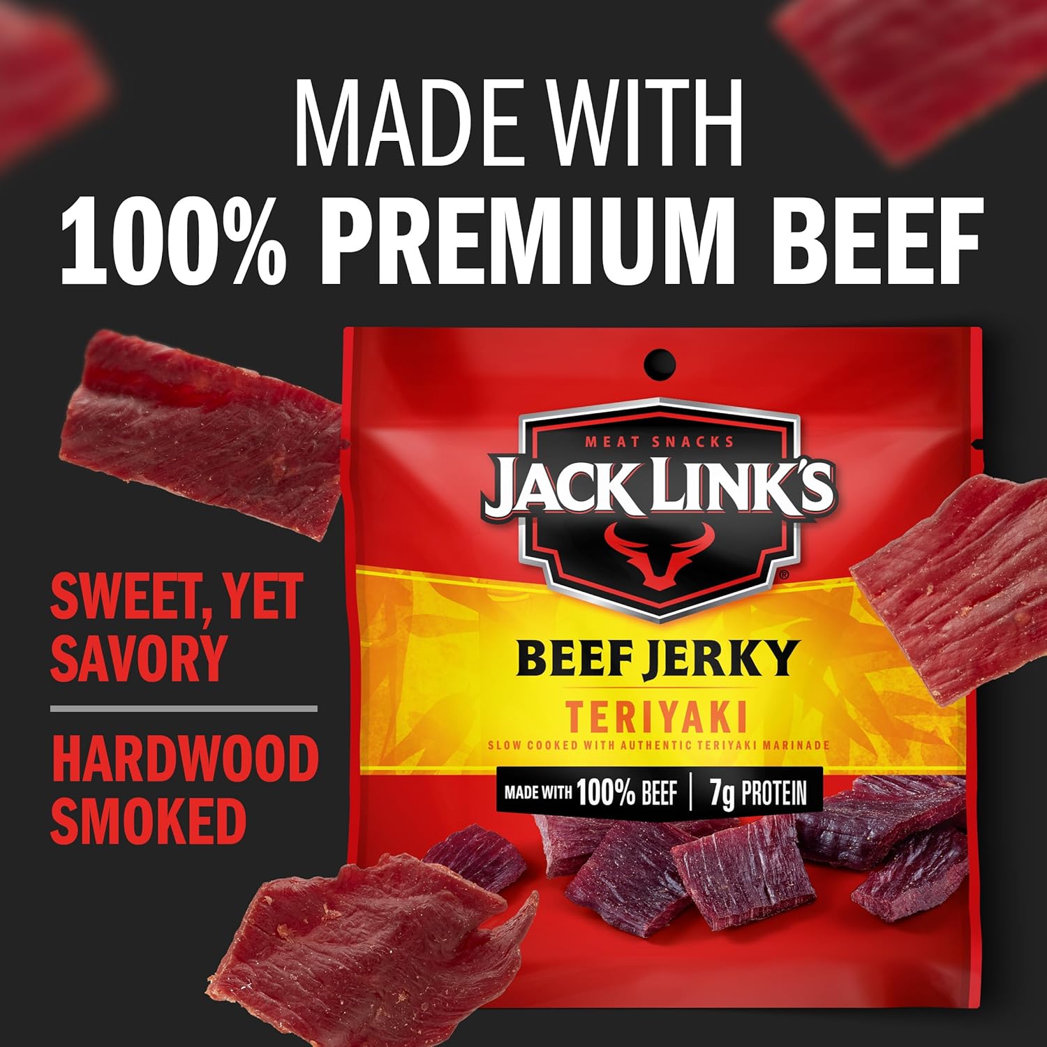 Jack Link's Beef Jerky Variety Pack - Original and Teriyaki - Emergency Kit and Disaster Preparedness Protein with 1-Year Shelf Life, 9 Pouches