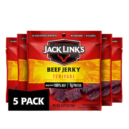 Jack Link's Beef Jerky Variety Pack - Original and Teriyaki - Emergency Kit and Disaster Preparedness Protein with 1-Year Shelf Life, 9 Pouches