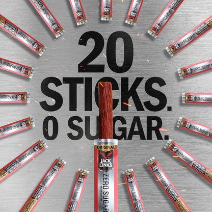 Jack Link's Original Zero Sugar Beef Sticks – Bulk Protein Sticks for Fishing Boat Lunch and Backcountry Adventure
