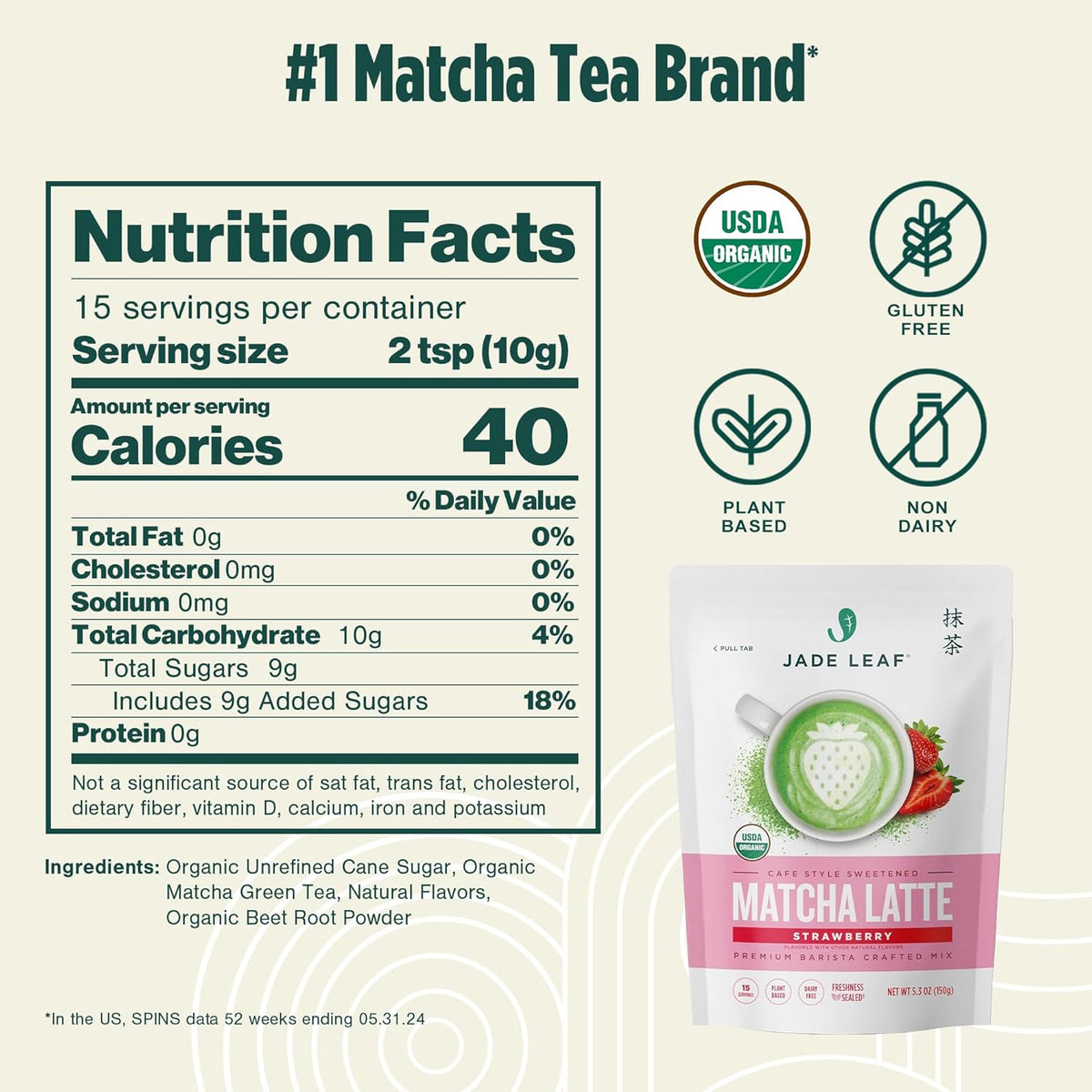 Jade Leaf Matcha Organic Strawberry Matcha Latte Mix – Ready-to-Gift Matcha Set for Tea Drinkers, College Students, and New Homeowners