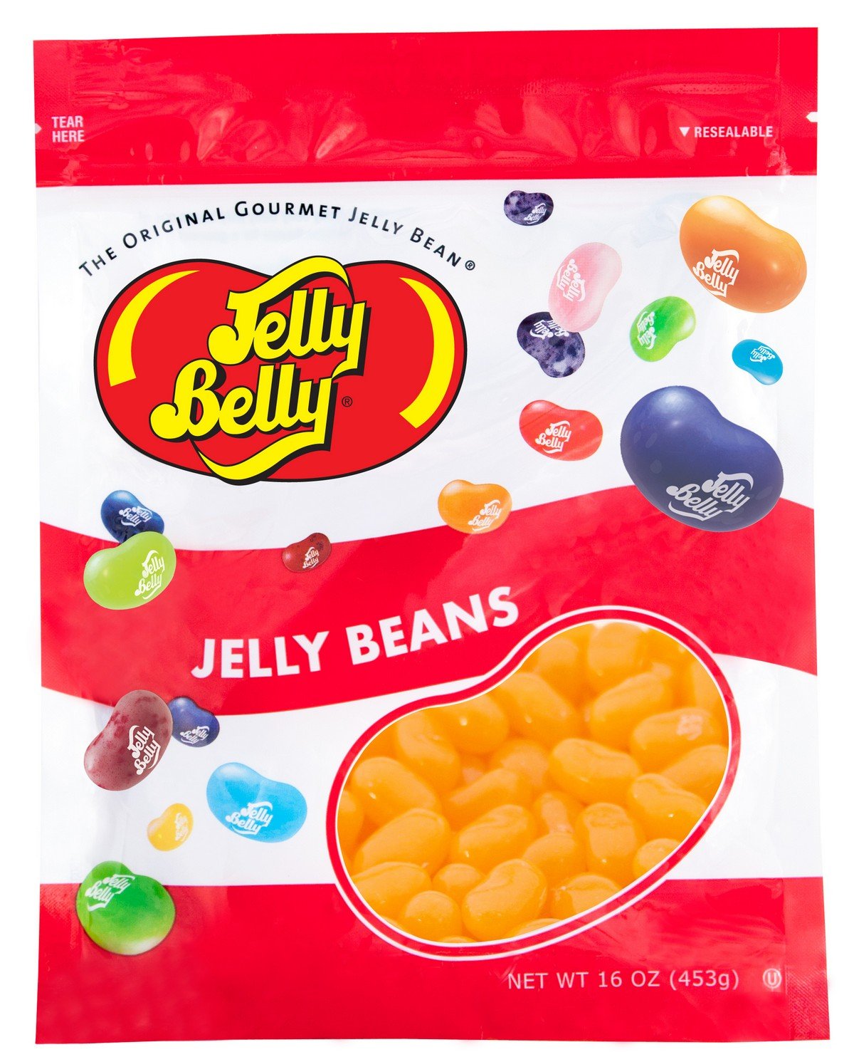 Jelly Belly Cantaloupe Jelly Beans - 1 Pound (16 Ounces) Resealable Bag - Genuine, Official, Straight from the Source