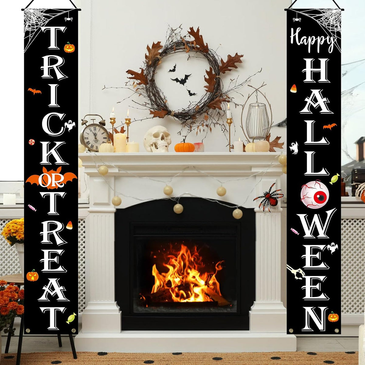 JENFALL Halloween Seasonal Gift Banner – Practical Pre Assembled Sign for Birthday October Celebrations, Holiday Party, and Neighbor Gifting