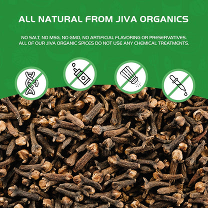Jiva Organic Whole Cloves – Birthday Gift for Mom, Fragrant Cooking and Tea Spice, 3.5 oz