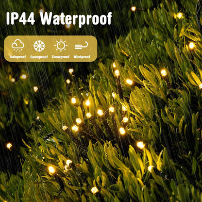 JMEXSUSS Green Wire 200 LED Lights – Soft Glow Dorm Room Decor, Warm White String Lights with Auto Timer