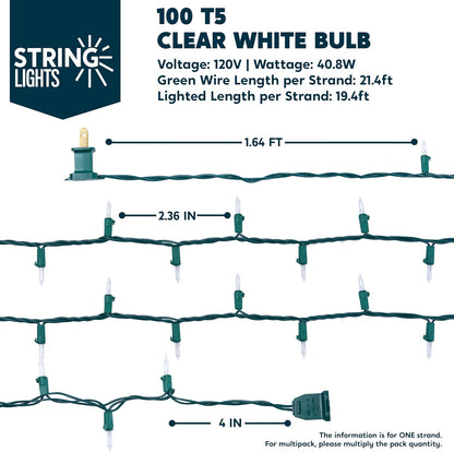 Joiedomi Patio String Lights – Linkable 300 Mini Bulbs Covering Up to 107 ft of Fence, Driveway, or Pergola with UL588 Safety Certification