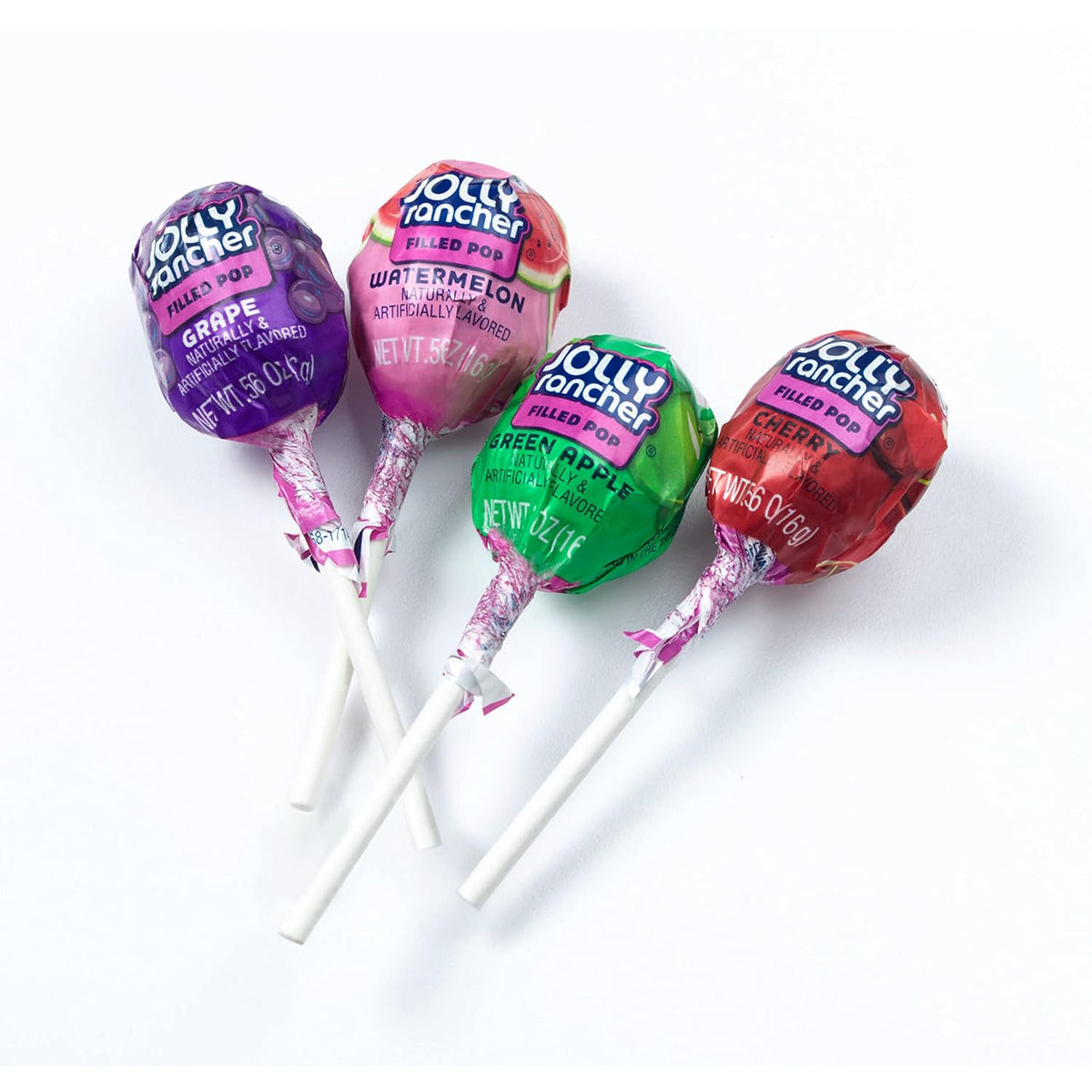 JOLLY RANCHER Filled Pops Assorted Fruit Chewy Center Lollipops, 100-Piece Allergy-Aware Candy for Playroom Snack Drawer and Birthday Party