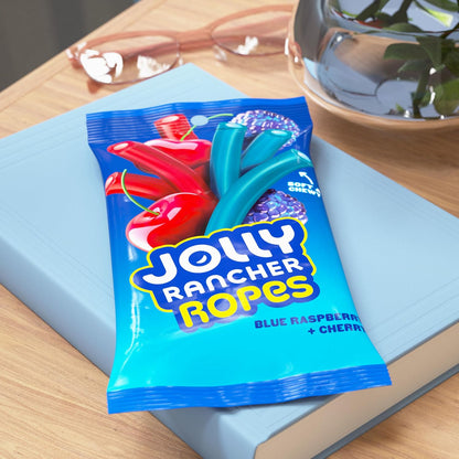 JOLLY RANCHER Ropes Blue Raspberry and Cherry Flavored Candy for Hiking and Park Snacking, 6 oz Kosher Treat Bag